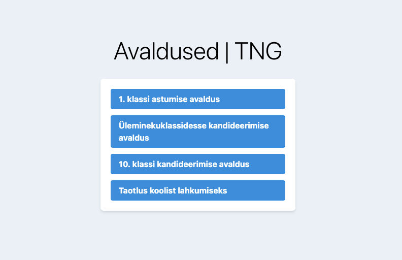 Application Management System for Tallinn Nõmme Gymnasium