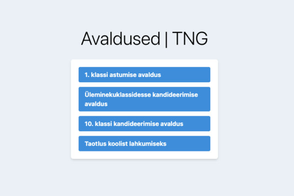 Application Management System for Tallinn Nõmme Gymnasium